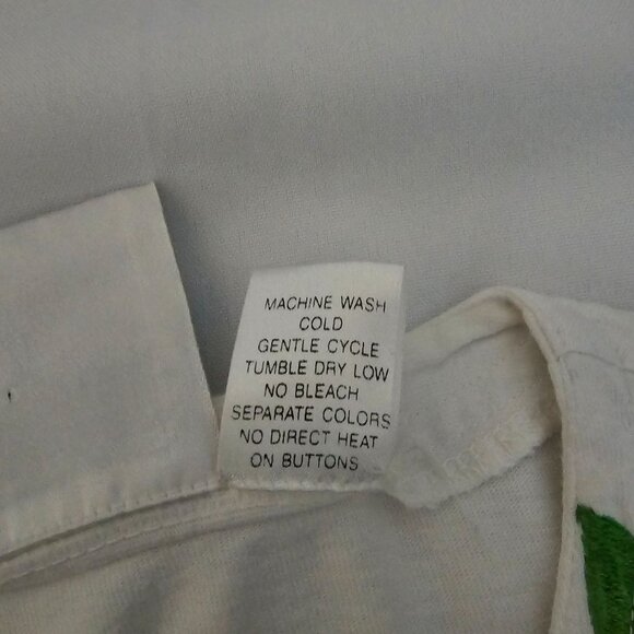 Michael Simon 100% Cotton Pink Red Embroidered Hearts Flowers Cardigan Medium - Picture 8 of 11